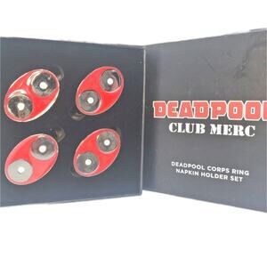 Deadpool Club Merc Napkin Holder Set of 4 Red/Silver